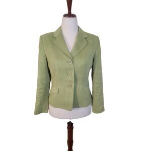 Preppy Acedemia Vintage Talbots Green Microfiber Jacket size 6 Coquette